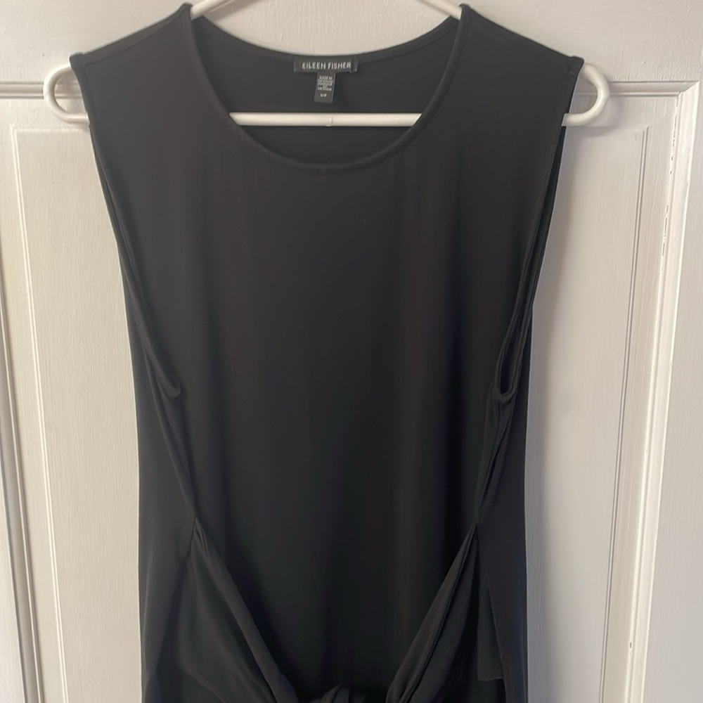 Eileen Fisher Stretch Jersey Knit Tie-Front Sleeveless Dress women’s size S - Picture 3 of 14